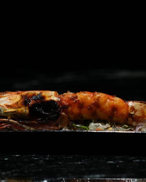 Charcoal-grilled langoustine at Carbon